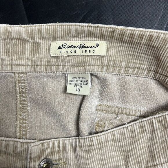 Eddie Bauer Womens 18Petite Corduroy Long Skirt Tan 100% Cotton Modest Back Slit - Picture 7 of 15